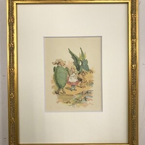【特価】 ≪ ジョン テニエル ≫ アンティークオリジナル木版画 不思議の国のアリス ⅩⅨ 1899年 SIR JOHN TENNIEL