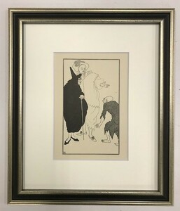 【特価】　≪　　オーブリー・ビアズリー　　≫　　オリジナルラインブロック　　DON　JUAN　　1899年　　AUBREY　BEARDSLEY