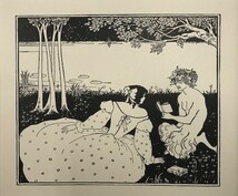 【特価】　≪　　オーブリー・ビアズリー　　≫　　オリジナルラインブロック　　A　BOOK　COVER　　1899年　　AUBREY　BEARDSLEY_画像2