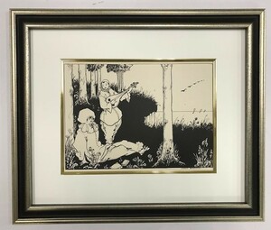 【特価】　≪　　オーブリー・ビアズリー　　≫　　オリジナルラインブロック　　END-PAPER　OF　PIERROT　　1899年　　AUBREY　BEARDSLEY