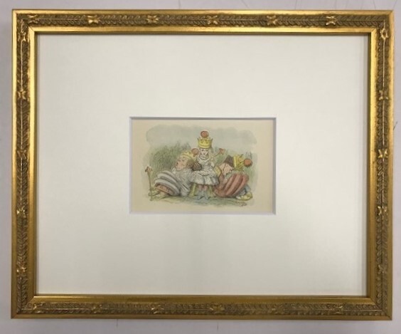【特価】 ≪ ジョン テニエル ≫ アンティークオリジナル木版画 鏡の国のアリス ⅩⅣ 1899年 SIR JOHN TENNIEL