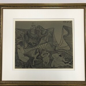【特価】 ≪ パブロ・ピカソ ≫ LINOLEUM-CUTS【リノカット版画】 BACCHANAL WITH PAIR OF LOVERS OWL 1962年 PABLO PICASSO