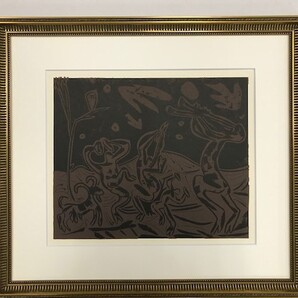 【特価】 ≪ パブロ・ピカソ ≫ LINOLEUM-CUTS【リノカット版画】 BACCHANAL WITE GOAT AND OWL 1962年 PABLO PICASSO