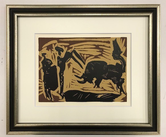 【特価】 ≪ パブロ・ピカソ ≫ LINOLEUM-CUTS【リノカット版画】 THE BANDERILLAS 1962年 PABLO PICASSO