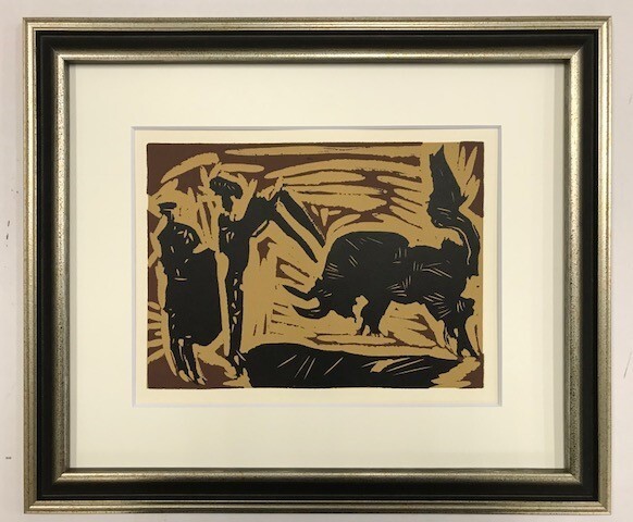 【特価】　≪　　パブロ・ピカソ　　≫　　LINOLEUM-CUTS【リノカット版画】　　THE BANDERILLAS　 1962年　　PABLO　PICASSO