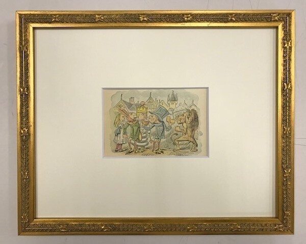【特価】 ≪ ジョン テニエル ≫ アンティークオリジナル木版画 鏡の国のアリス ⅩⅩ 1899年 SIR JOHN TENNIEL