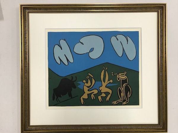 【特価】　≪　　パブロ・ピカソ　　≫ 　LINOLEUM-CUTS【リノカット版画】 　BACCHANAL WITH BLACK BULL 　 1962年　PABLO　PICASSO