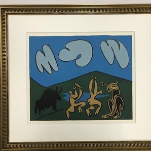 【特価】 ≪ パブロ・ピカソ ≫ LINOLEUM-CUTS【リノカット版画】 BACCHANAL WITH BLACK BULL 1962年 PABLO PICASSO