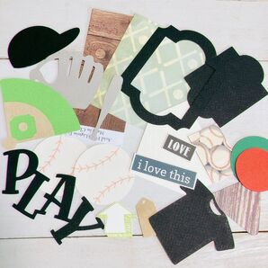 【名入れ】野球アルバム、写真のデコレーションに 黒