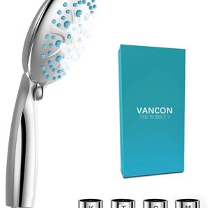 VANCON シャワーヘッド 節水 肌ケア ライトブルー ファインバブル
