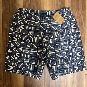 新品 廃番 パタゴニア バギーズロング 7インチ S NVNY 2024 ショーツ Patagonia ネイビー グレー 総柄