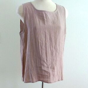 未使用 Branch mブランチエム 天然染め リネンノースリーブブラウス(5390円)