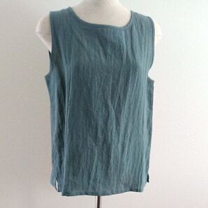未使用 Branch mブランチエム 天然染め リネンノースリーブブラウス(5390円)