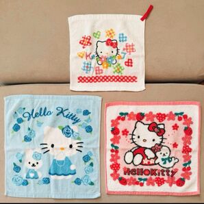 3枚セット サンリオ ハローキティ ウォッシュタオル ループ付タオル 希少レトロ