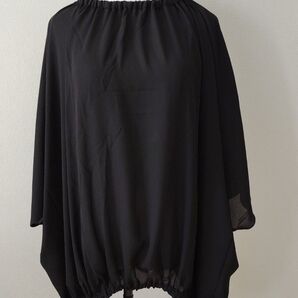 for/c 可愛い!バルーンシルエット 黒 トップスLサイズ 黒 ブラウス プルオーバー