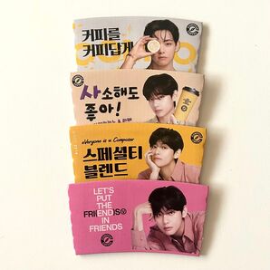 BTS テテ V コンポーズコーヒー カプホ 4種セット テヒョン カップホルダー スリーブ 韓国 COMPOSE COFFEE