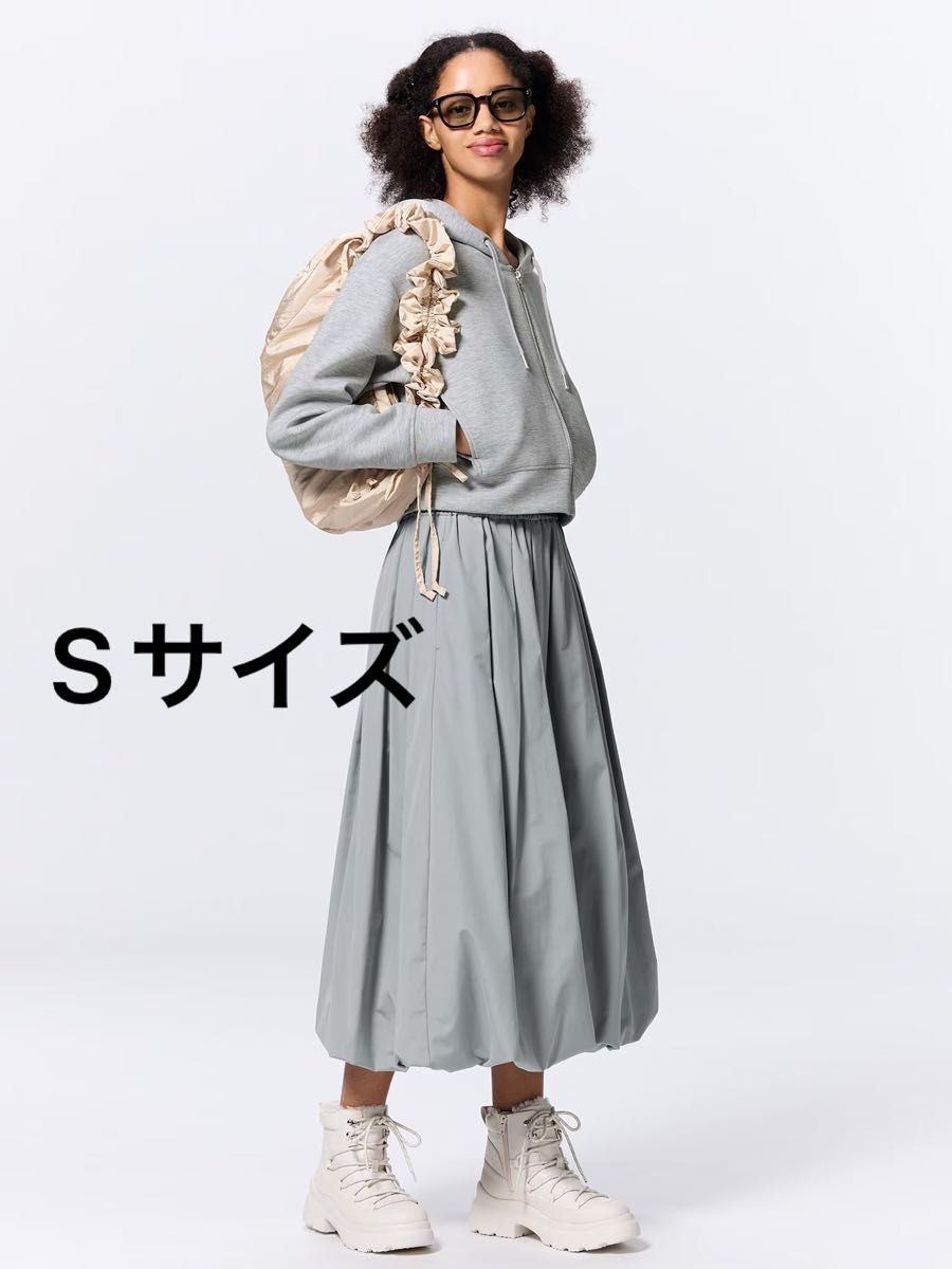 GU バブルヘムミディスカート　Sサイズ　2024年モデル　グレー 