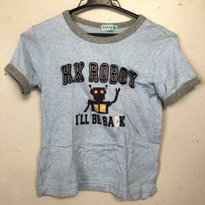 【子供服】 hakka kids 半袖Tシャツ ロボットの絵 水色 130サイズ ハッカキッズ ファッション 中古