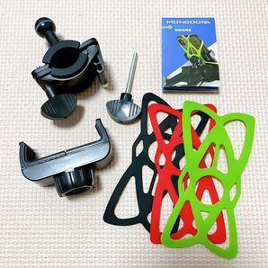 スマホホルダー自転車用 携帯電話マウント 固定 スマホ 自転車 ベビーカー エアロバイク 簡単装着 三色シリコンバンド