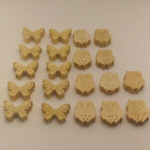  natural wood beads ( butterfly :10 piece + owl :10 piece )