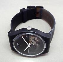EU-0176■swatch スウォッチ メンズ腕時計 3針 2015年製 SUOB116 DIP BLACK 中古_画像2
