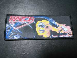 RAZOR 刺繍パッチ ワッペン evil invaders stripe 黒枠 / slayer metallica exodus possessed exhorder testament sodom kreator