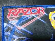 RAZOR 刺繍パッチ ワッペン evil invaders stripe 青枠 / slayer metallica exodus possessed exhorder testament sodom kreator_画像2