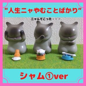 "人生ニャやむことばかり”3匹の子ネコ シャム①ver