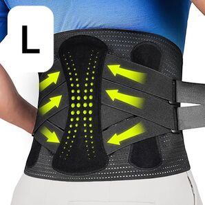 腰痛ベルト 腰サポーター 黒 L 全方位立体サポート 調整可能 腰痛 腰痛ベルト