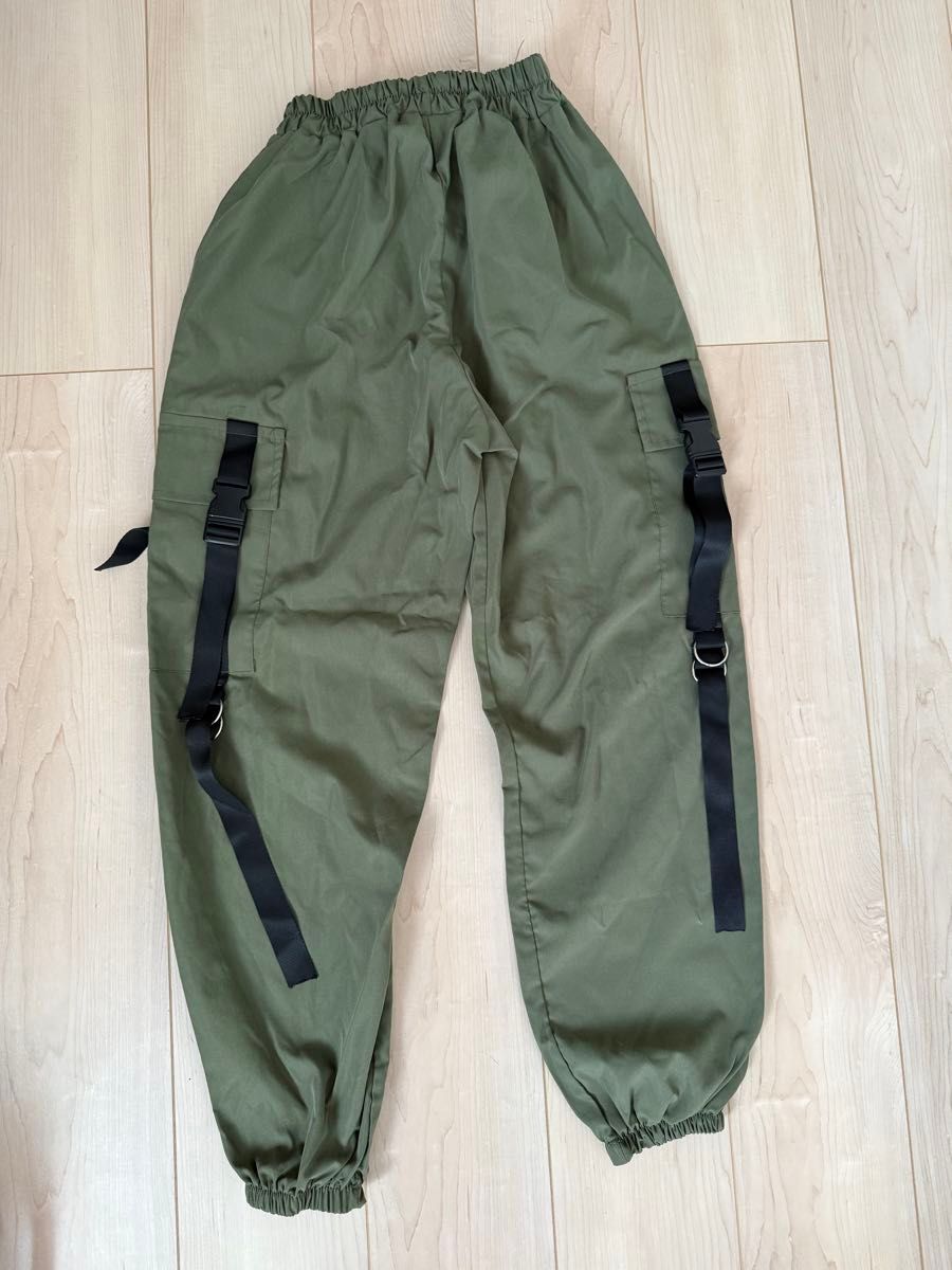 カーゴパンツ ストリート ジョガーパンツ ミリタリーパンツ ダンス カーキ