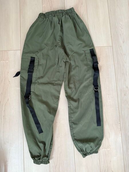 カーゴパンツ ストリート ジョガーパンツ ミリタリーパンツ ダンス カーキ