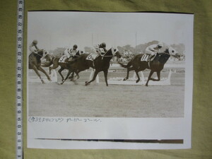 貴重 古い　新聞社の報道写真 (15) ”競馬 「ダービーゴール」　1970年代のお品です。　レース名、競走馬名、など不明