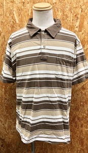 GAP GAP XL Мужская рубашка PORO Cut Saw Multi Border Patcher Patcher Complect Slit Rolt с коротким рукавом 100% коричневый x белый