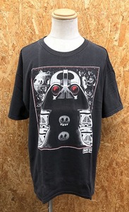 【コラボ】 ANGRY BIRDS × STARWARS アングリーバード×スターウォーズ XL メンズ インポート古着 Tシャツ ダースベイダー 半袖 黒