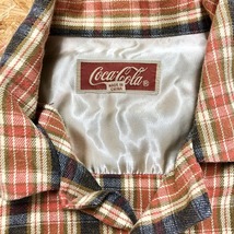 Coca-Cola コカ・コーラ M メンズ シャツ 微起毛 チェック柄 オープンカラー 長袖 ポケット 綿100% サーモンピンク×ブラウン系×ネイビー_画像5