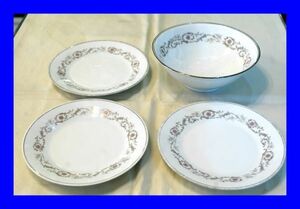 ○中古 ノリタケ Noritake 花柄 深皿 中皿 プレート 4枚 D1679