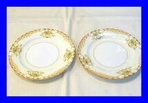 ○美品 オールドノリタケ Noritake 1933年-1953年頃 月桂冠 M リボン印 平皿 プレート 2枚 D1714_画像1