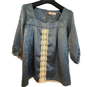 MINIMUM MINIMUM 水色 サテン ブラウス