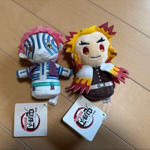 《美品》鬼滅の刃 ぽてっとますこっと ぬいぐるみ 猗窩座 煉獄杏寿郎 2体セット