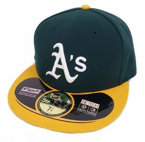 New Era ニューエラ MLB オークランド アスレチックス ベースボールキャップ（グリーン/イエロー） (7 5/8 60.6cm) [並行輸入品]