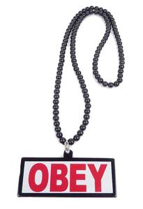 ヒップホップ obey 赤文字 デザイン プラスチック ネックレス （ブラック） 約42cm [並行輸入品]