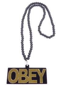 ヒップホップ obey ゴールド デザイン プラスチック ネックレス （ブラック） 約42cm [並行輸入品]