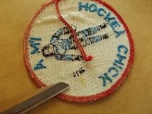 80s アイスホッケー『I'M A HOCKEY CHICK』初心者 ビンテージ刺繍ワッペン/名言Patchesホッケー種目スポーツ五輪アップリケ運動パッチ v134_画像5