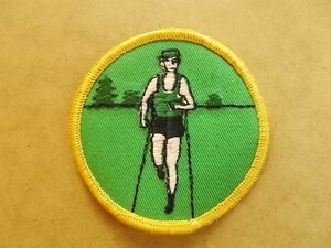 80sjo серебристый g бегун Vintage вышивка нашивка / мужчина Runner марафон Patches Olympic вид глаз спорт . колесо выше like движение patch v134