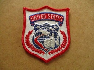 80s ボウリング UNITED STATES 刺繍ワッペン/アップリケ米国ビンテージUSAアメリカbowlingヴィンテージ パッチ シャツ カスタム V143