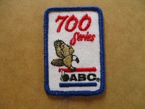 80s ABCリーグ『700 Series』ボウリング刺繍ワッペン/イーグル鷲アップリケ米国ボーリングUSAアメリカbowlingヴィンテージ パッチ V143