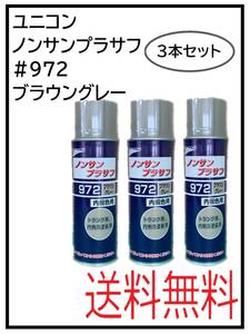 （41073-3）ユニコン　＃972　ノンサンプラサフ　ブラウングレー　420ml　3本セット