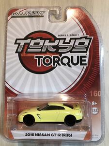 定形外送料無料　1/64 GreenLight Tokyo Torque Series 7 グリーンライト 東京トルク　2016 Nissan GT-R R35 Fluorescent Neon Yellow