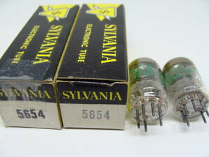 真空管 5654 （6AK5）2本セット SYLVANIA ブラックプレート 箱入り 3ヶ月保証 #015-021