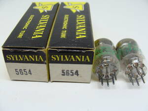 真空管 5654 （6AK5）2本セット SYLVANIA ブラックプレート 箱入り 3ヶ月保証 #015-026